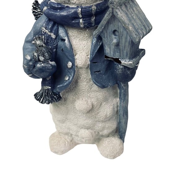 Growth Corp Snow Buddy Candle Holder White Snow Man is holding a Bird House Bird - Picture 7 of 12
